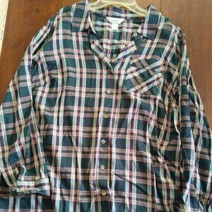 Christopher & Banks size 1X long-sleeved green blouse